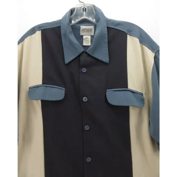 VINTAGE Freshjive Shirt XL Bowling Loop Collar Rockabilly Resort 90s